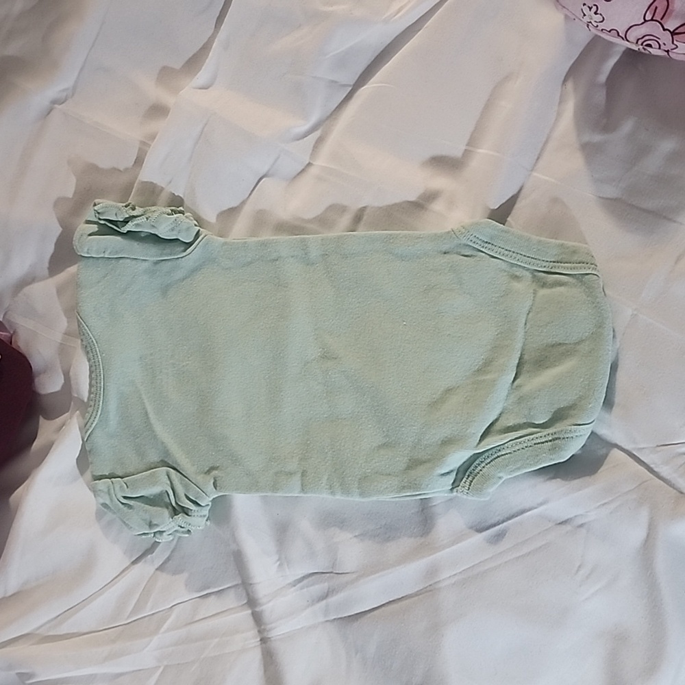 Mint green NB elephant diaper shirt - Picture 3 of 3
